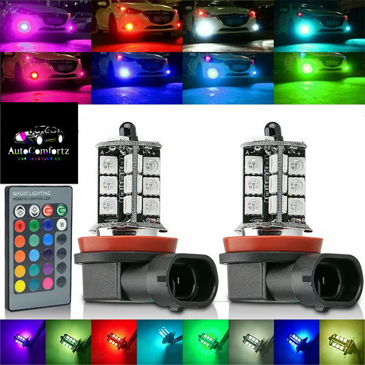 🚘 AutoComfortz™ RGB Fog Lamps – 2PCS LED Color-Changing DRL Bulbs (881 / H8 / 9005 / 1156)
