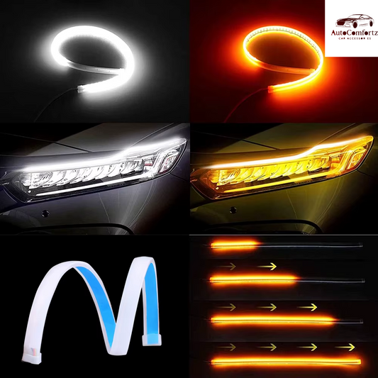 AutoComfortz™ Sequential LED DRL Flexible Strip Lights — Dynamic Turn Signal Upgrade (12V)