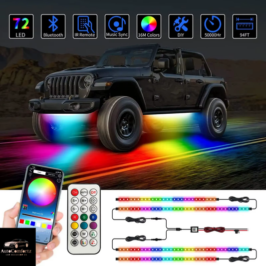 AutoComfortz™ – Dynamic RGB Underglow LED Kit with APP Control
