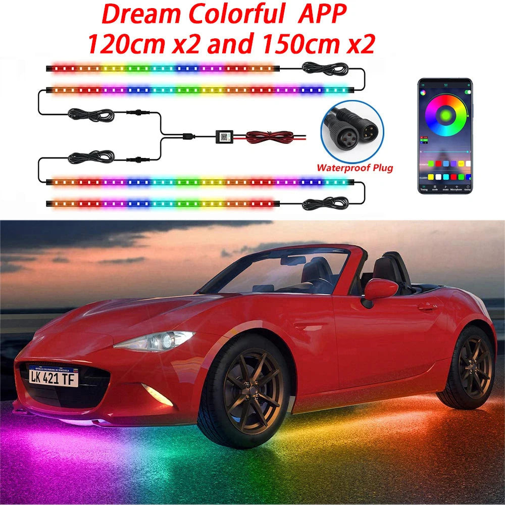 AutoComfortz™ – Dynamic RGB Underglow LED Kit with APP Control